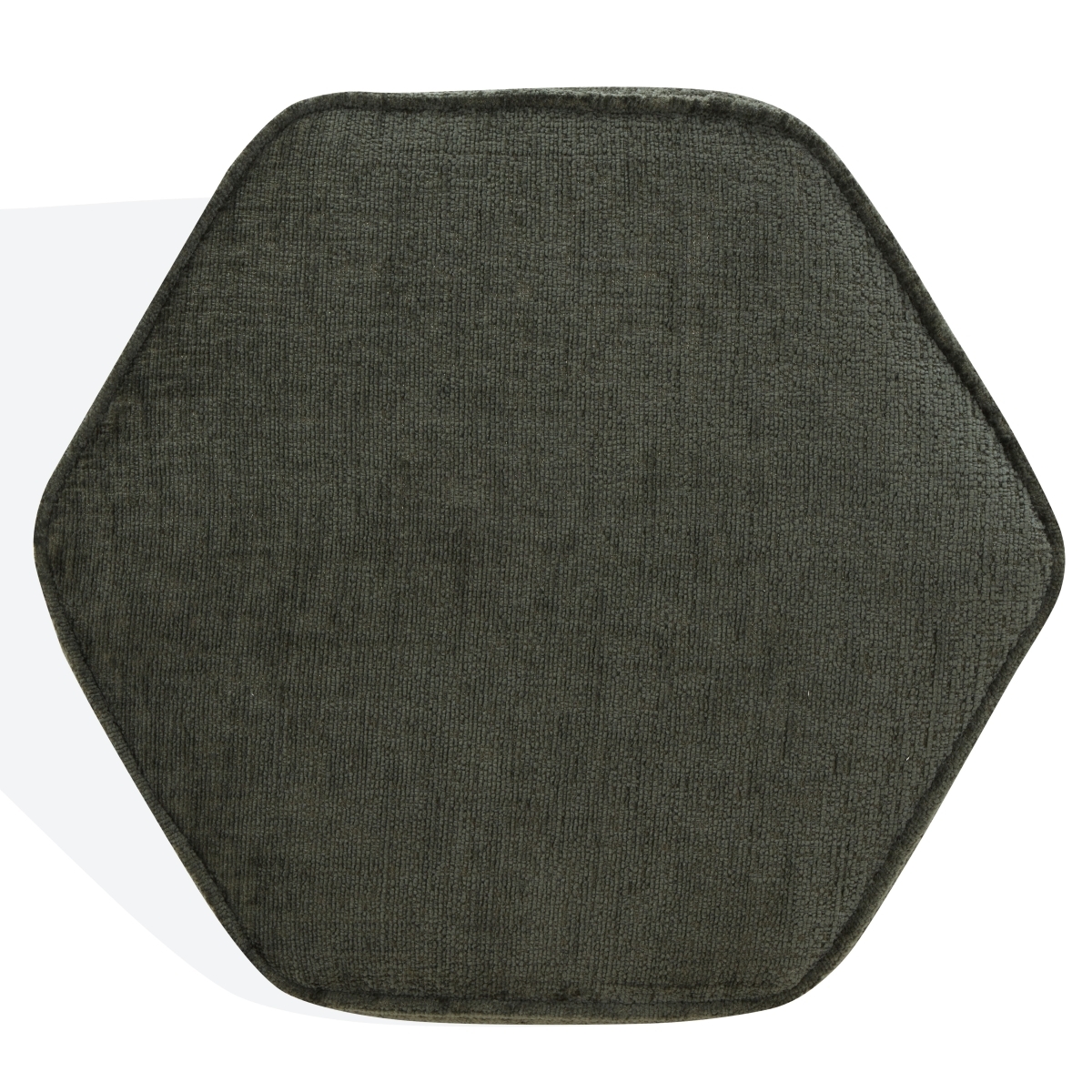 Rosaria Chenille Hexagon Ottoman - Dark Green - Image 3