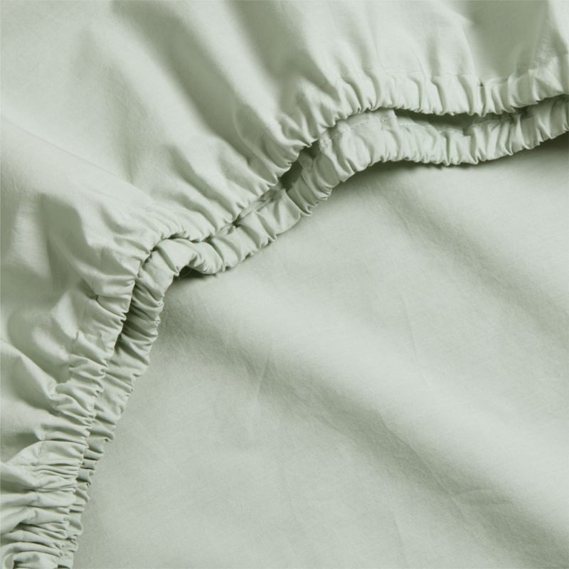 Cozy Cloud Muted Teal Washed 100% Organic Cotton Baby Crib Fitted Sheet - Image 2