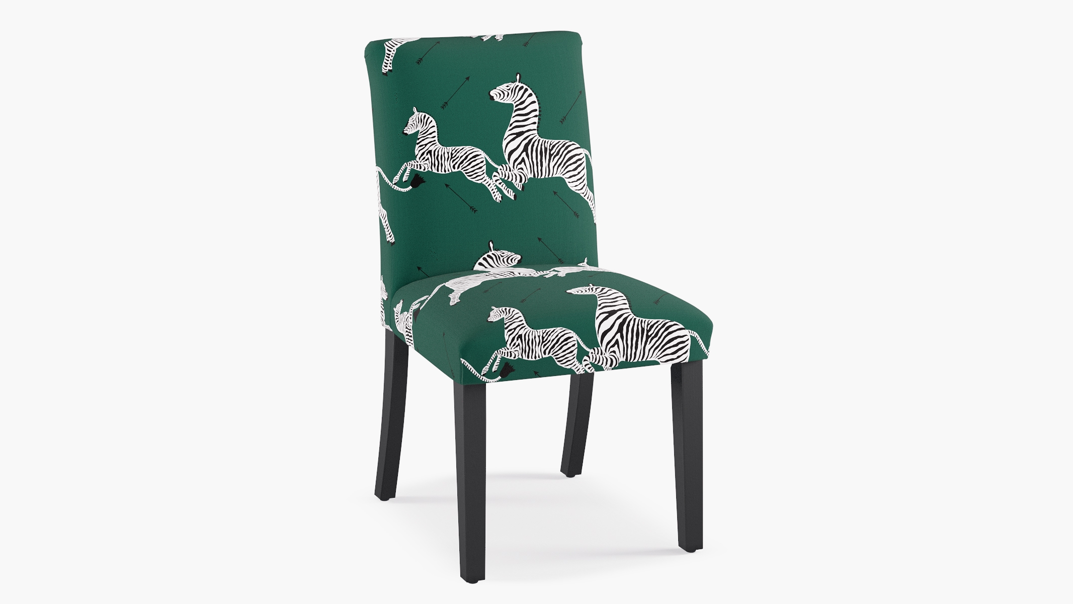 Classic Dining Chair, Emerald Zebra, Black - Image 0