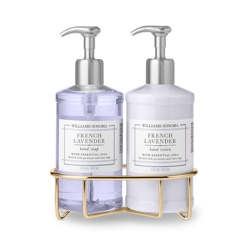 Williams Sonoma French Lavender Hand Soap & Lotion 3-Piece Set, Deluxe, Gold - Image 0
