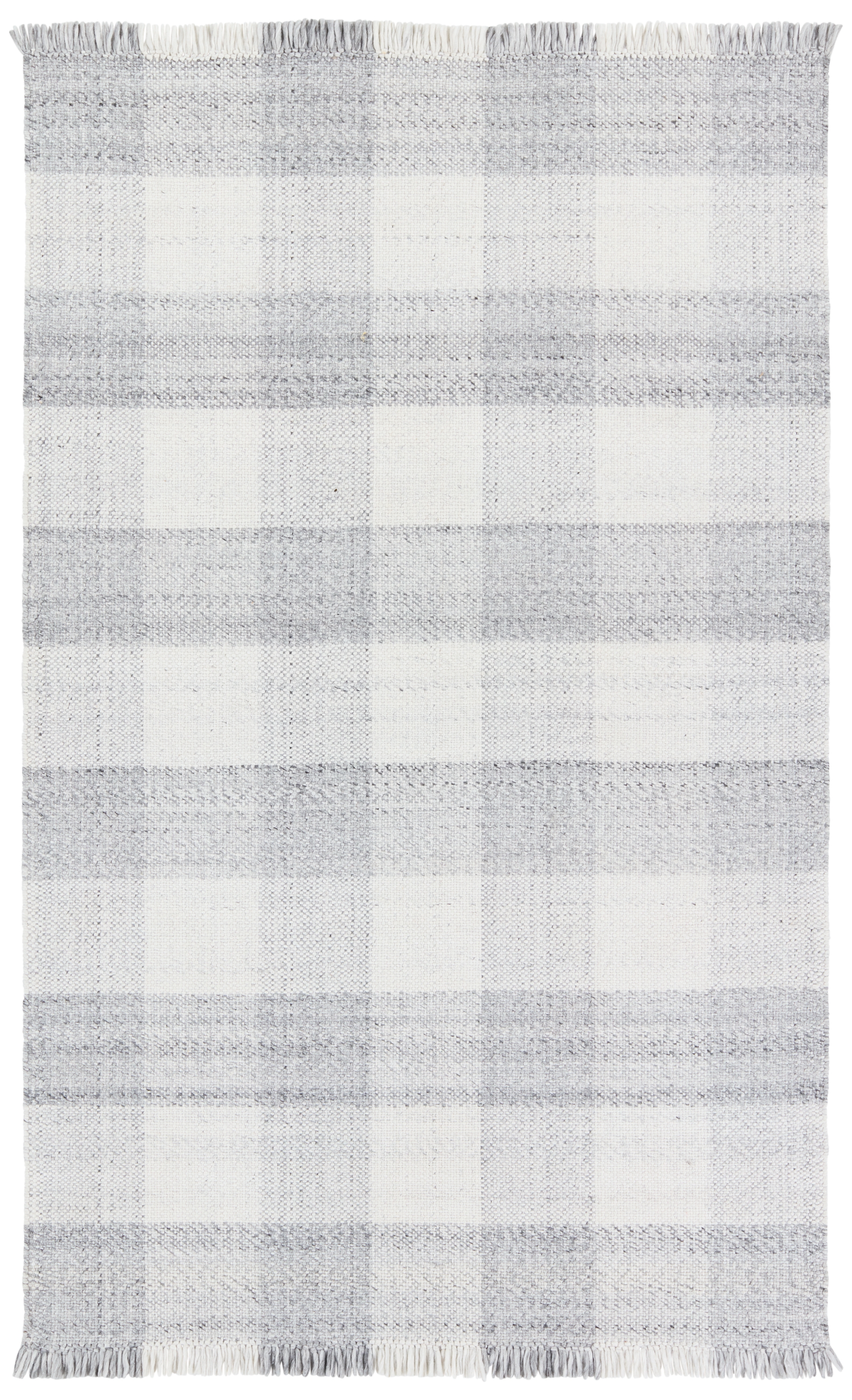 Truce Handmade Indoor/Outdoor Striped Gray/ Ivory Area Rug (18"X18") - Image 0