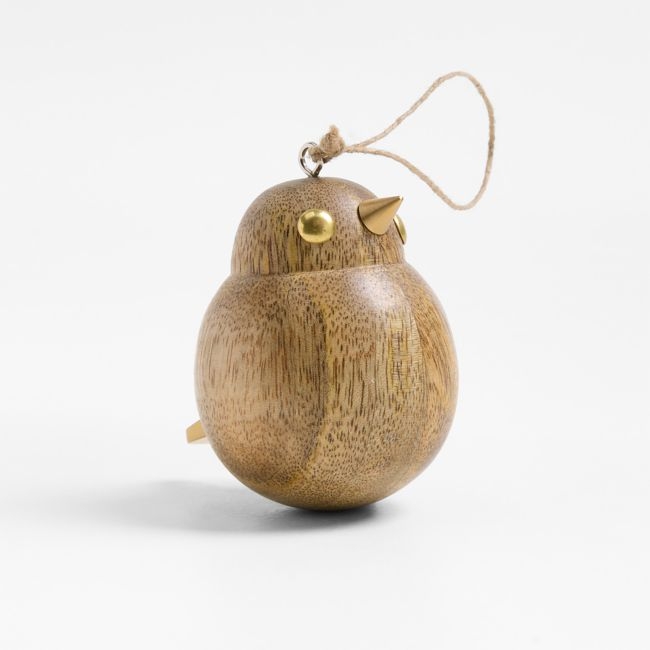 Wood & Brass Bird Christmas Ornament - Image 0