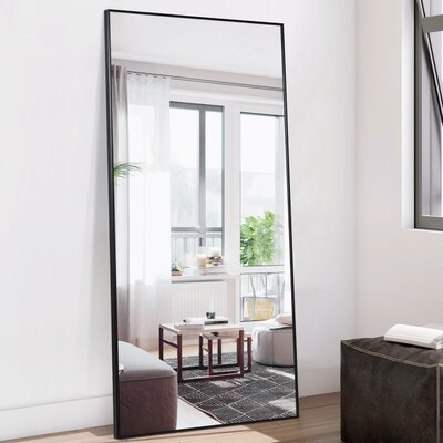 Niehaus Modern & Contemporary Full Length Mirror, Black, 24" x 71" - Image 0