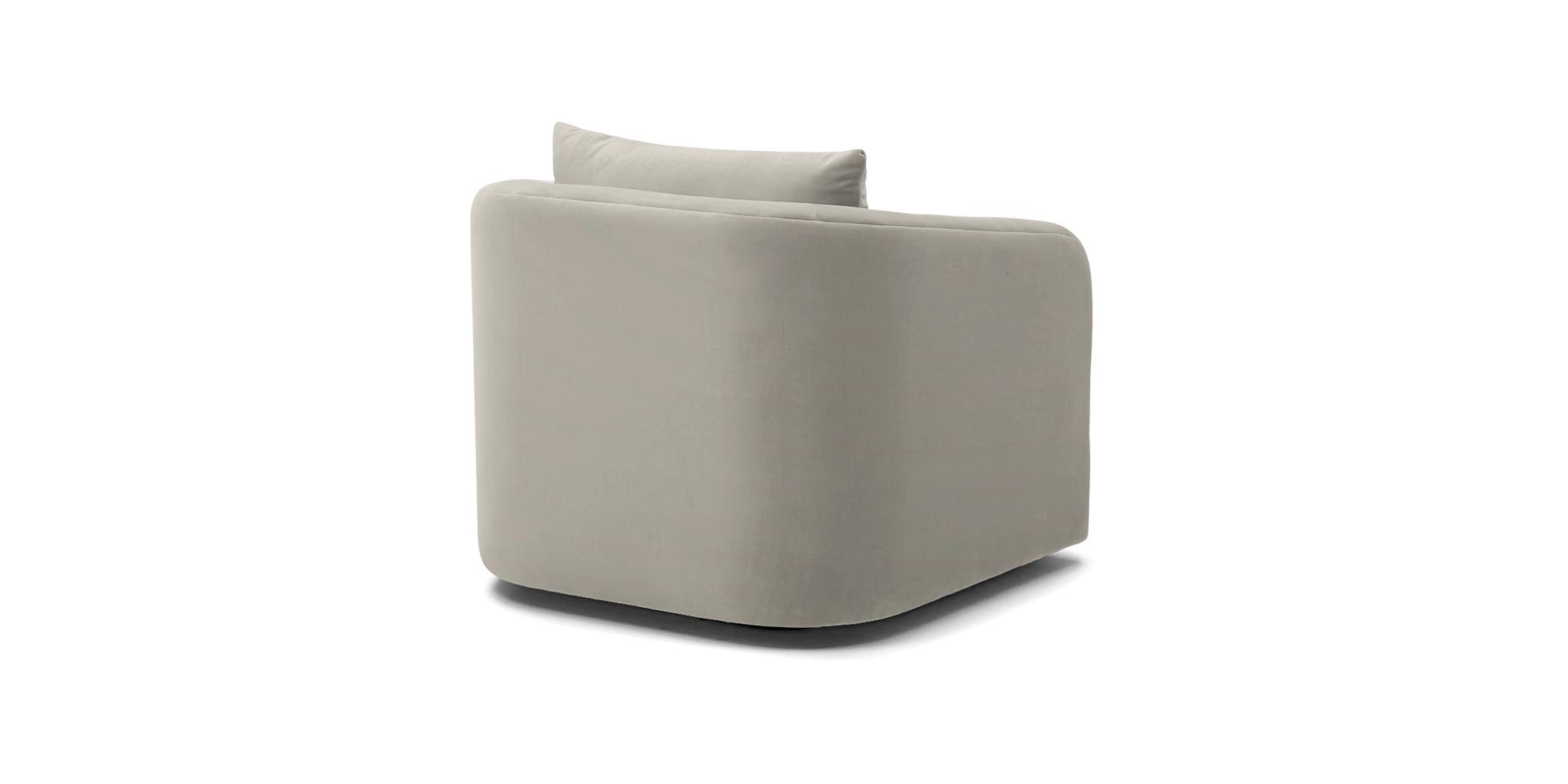 White Amelia Mid Century Modern Swivel Chair - Bloke Cotton - Image 3