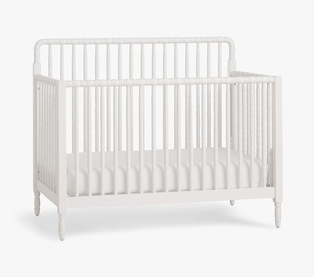 Elsie 4-in-1 Convertible Crib & Lullaby Supreme Mattress Set, Simply White, In-Home Delivery - Image 0