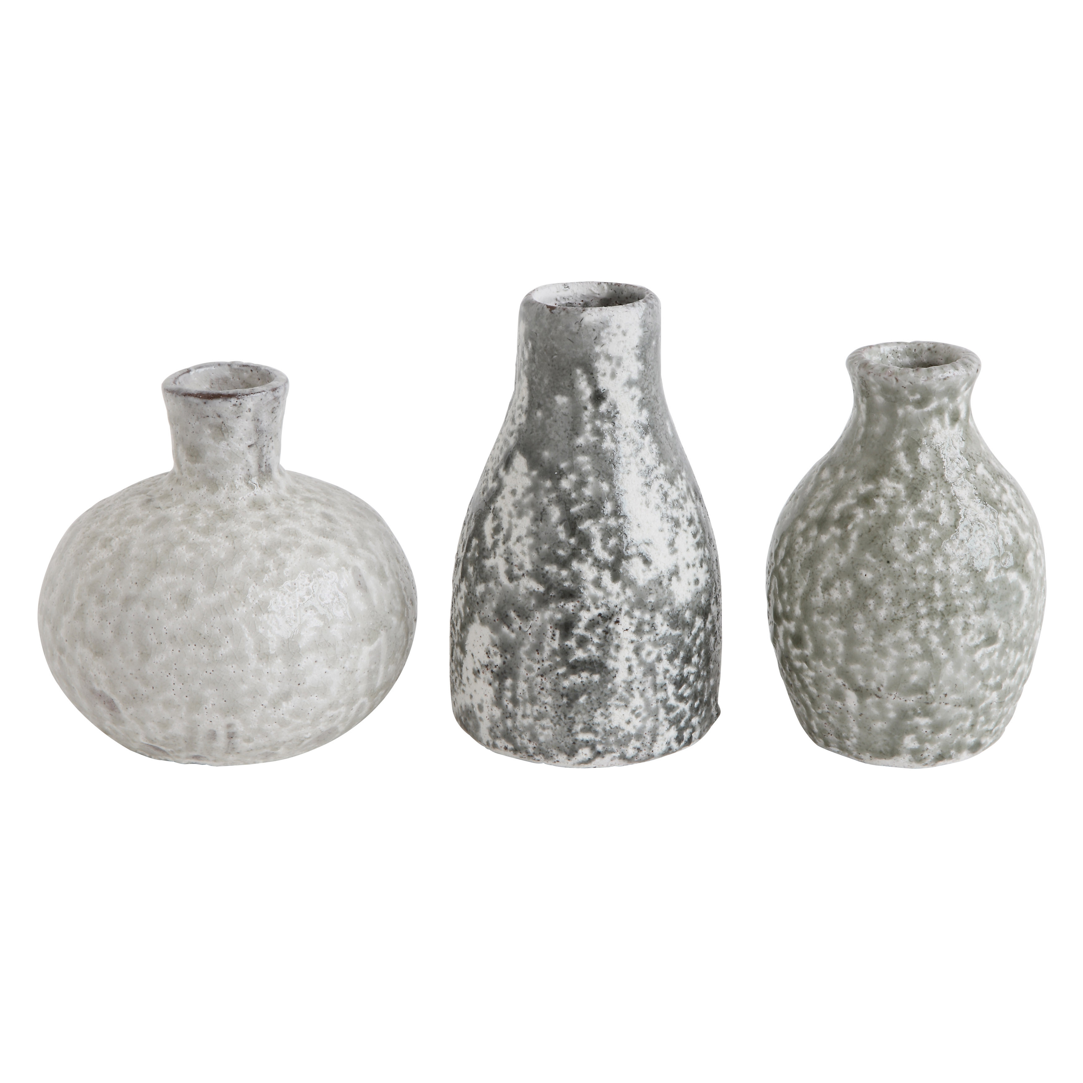 Distressed Grey Terracotta Vases (Set of 3 Sizes) - Image 0