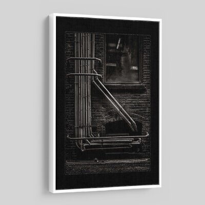 'Alleyway Pipes No 2 With Border' - Photographic Print On Wrapped Canvas - Image 0