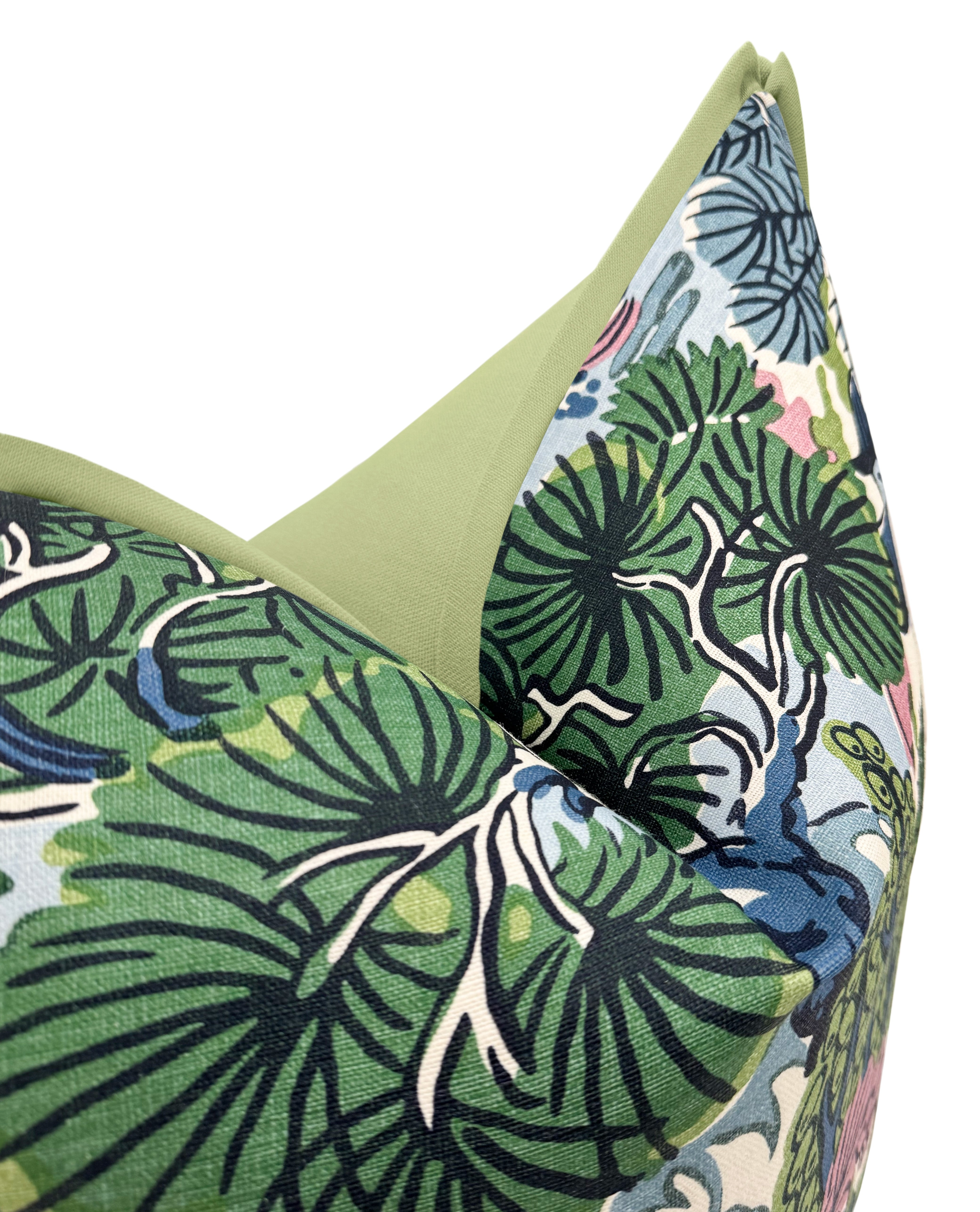 PAGODA TREES // LAVENDER AND BLUE | THIBAUT - 20” X 26” STANDARD SHAM / BUTTERFLY FLANGE / Celadon - Image 0