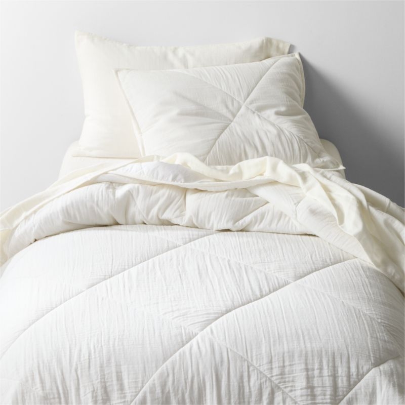 Supersoft Gauze Organic Cotton Pampas Ivory Twin XL Sheet Set - Image 1