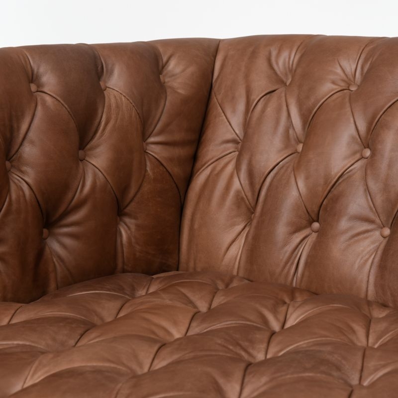 Rollins Chocolate Leather Sofa - Image 3