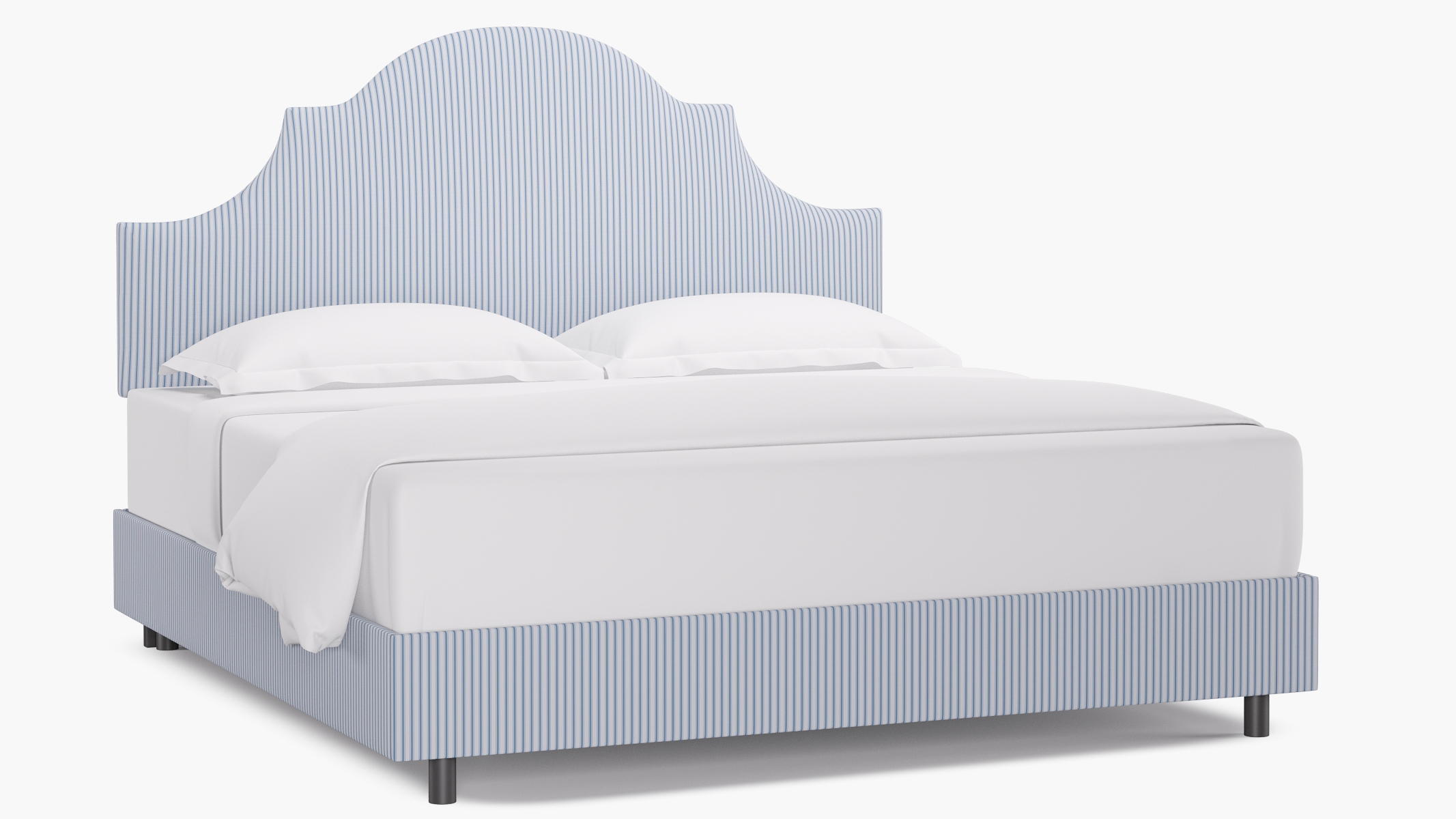 Regency Bed, Cornflower Classic Ticking Stripe, King - Image 0