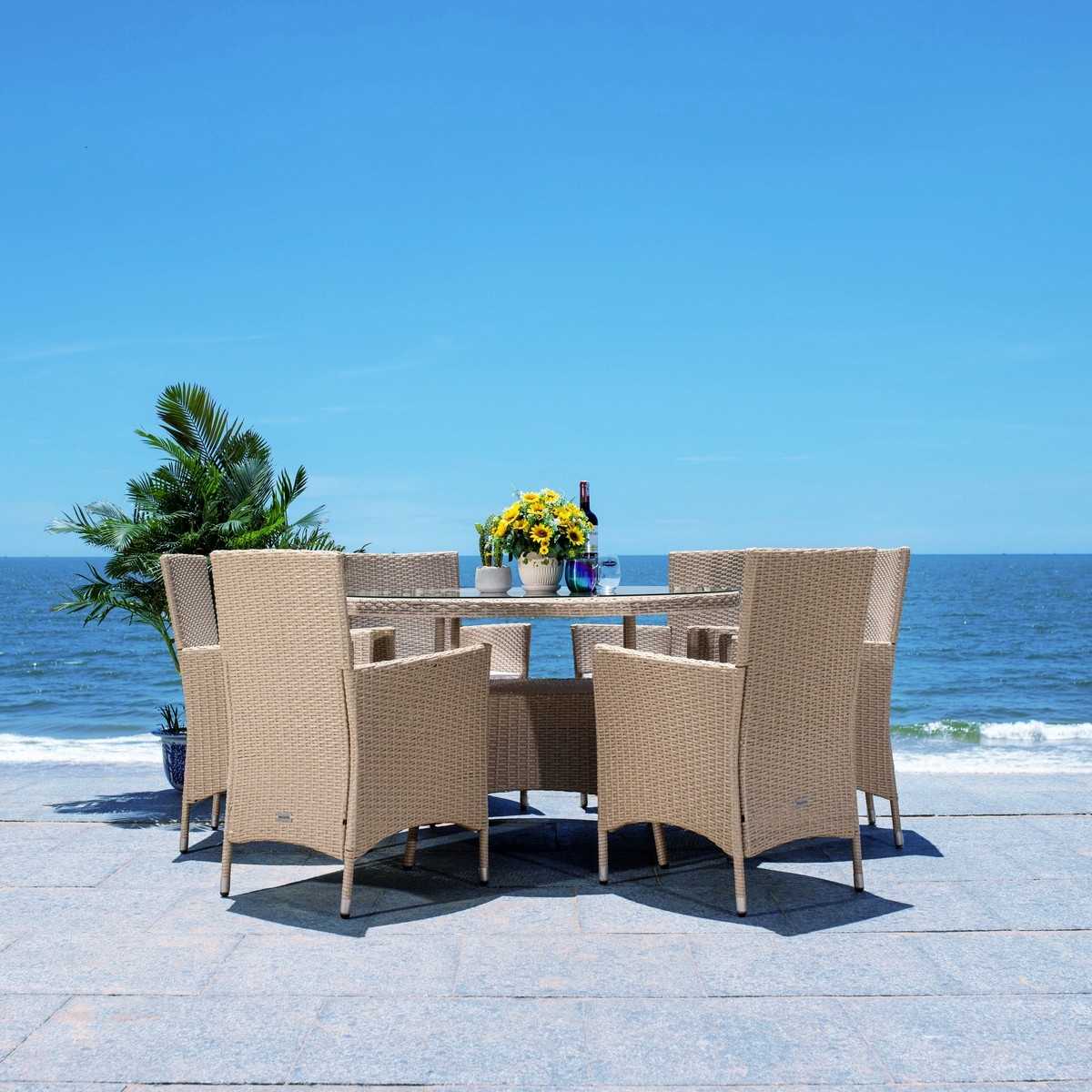 Challe Dining Set - Beige/White - Safavieh - Image 9