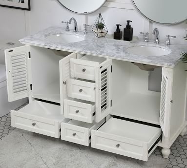 Page Double Sink Vanity Cabinet, 4 Door, 6 Drawer, Vintage Mint, 60" - Image 5