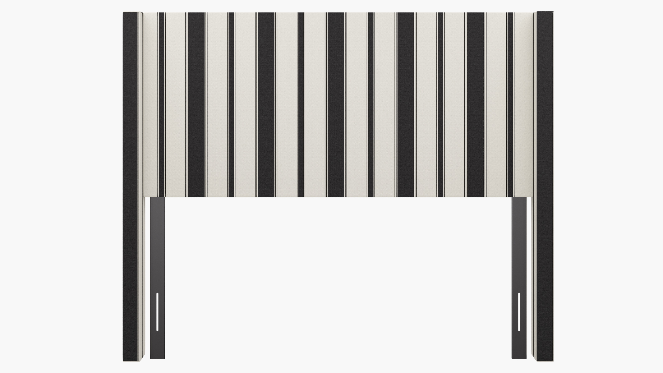 Modern Wingback Headboard, Ink Clarence Stripe, Queen - Image 1