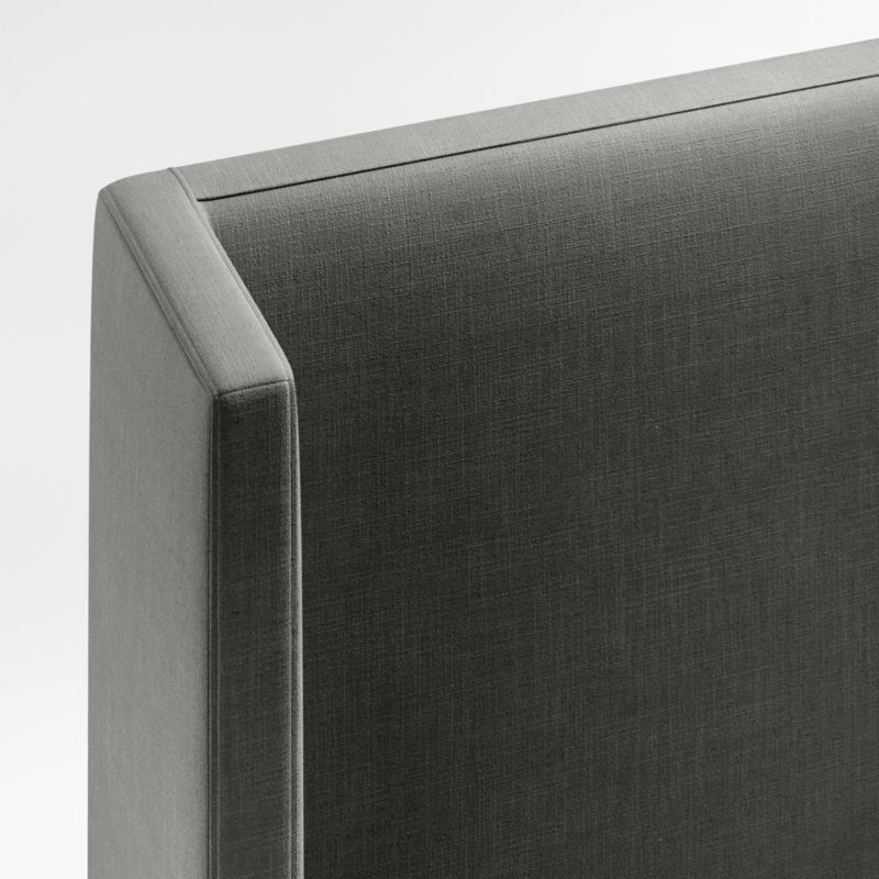 Arden 60" Graphite Grey Upholstered King Headboard with Batten White Oak Storage Bed Base - Image 4