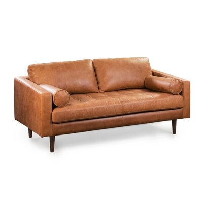 Kate Genuine Leather 72" Square Arm Sofa - Image 0
