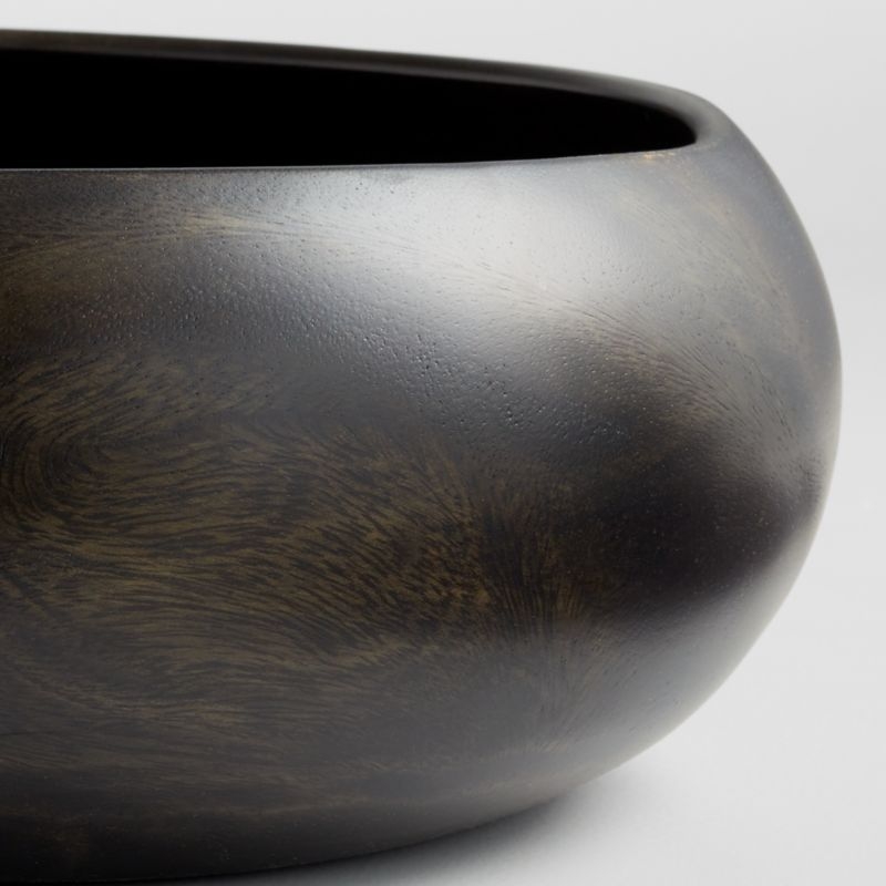 Tondo 14" Ebonized Wood Salad Serving Bowl - Image 5