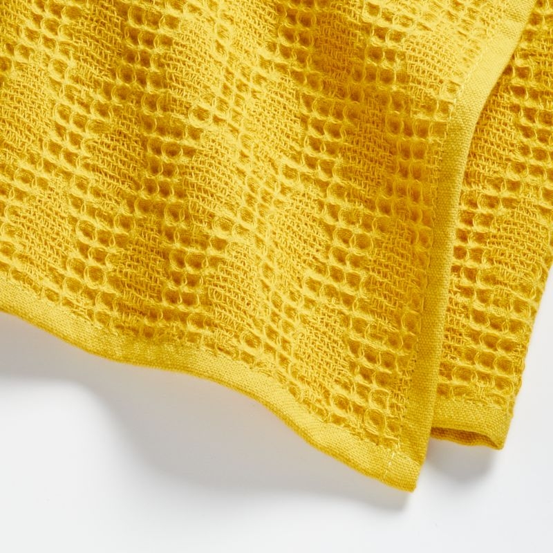 Diamond Pique Yellow Dish Towels, Set of 2 - Image 1
