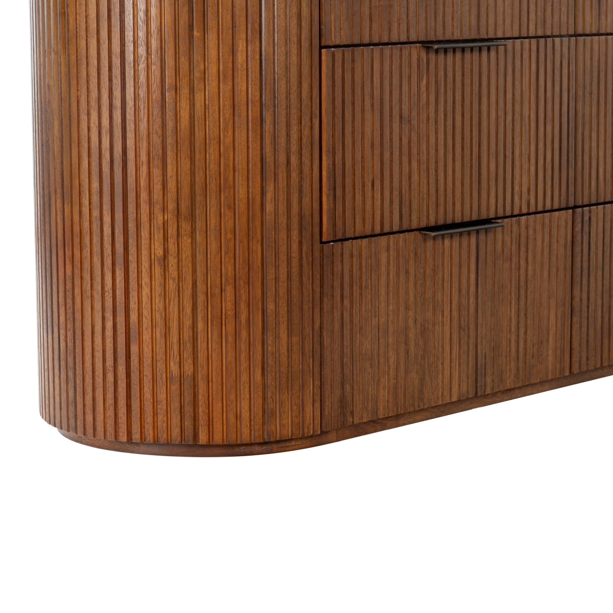 Rikki Fluted 6 Drawer Dresser - Medium Oak - Image 2