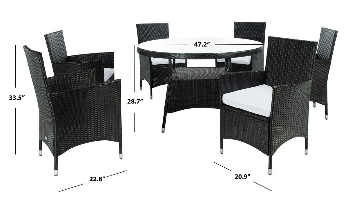 Challe Dining Set - Black/White - Safavieh - Image 7