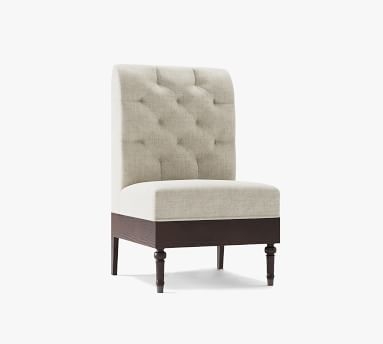 Hayworth Upholstered 3-Seater Banquette, Espresso Legs, Performance Chateau Basketweave Ivory - Image 2