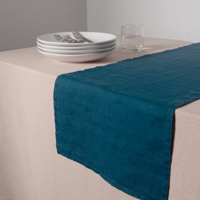 Valle Rectangular Linen Table Runner - Thumbnail 2