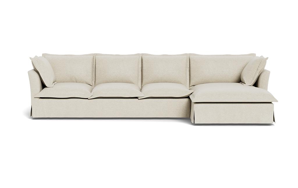 Skylar Slipcovered 4-Seat Right Chaise Sectional - Image 0