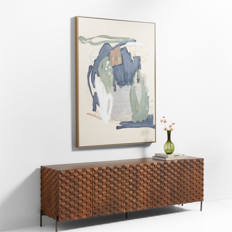 "Sage Advice" Framed Light Green Wall Art Print 45"x61" by April Sanders - Image 2