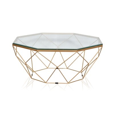 Newyork Geometric Coffee Table W/clear Bevelled Glass Top - Image 0