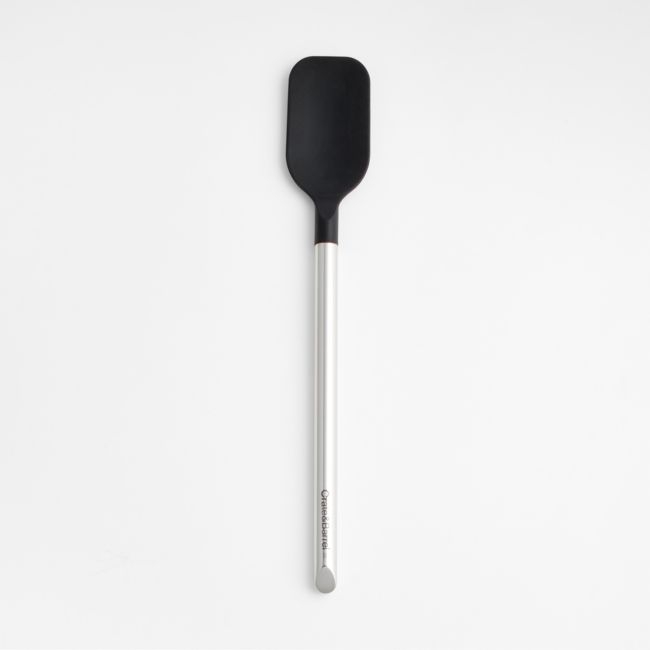 Crate & Barrel Black Silicone and Stainless Steel Spoonula - Image 0