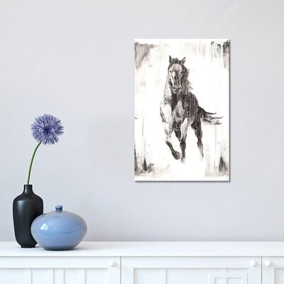 Rustic Black Stallion II by Ethan Harper - Drawing Print Print - Image 0