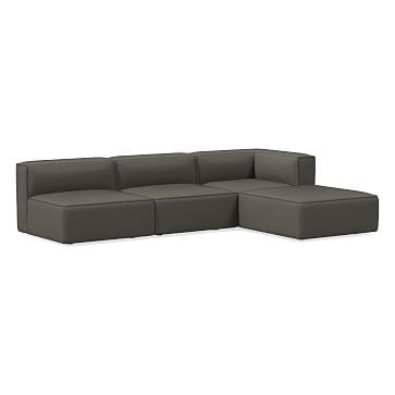 Remi Sectional Set 02: Armless Single, Corner, Ottoman, Memory Foam, Vegan Leather, Cinder, Concealed Support - Image 0