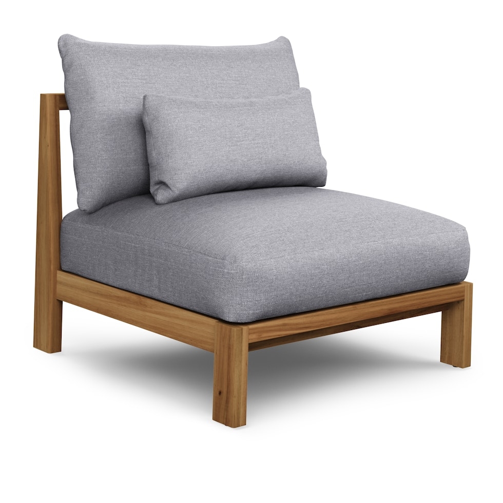 Cove 34.25" Outdoor Armless Chair Module - Basket Gray - Image 1