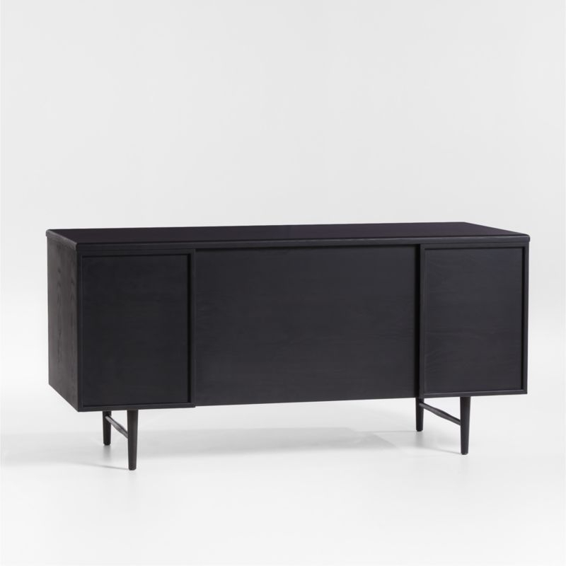 Kaufman 62" Black and Natural Wood Desk with File Drawer - Image 5
