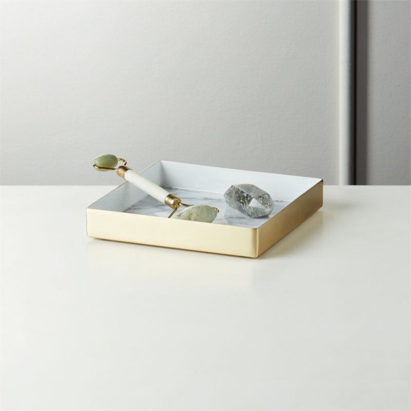 Active Small White Marble Tray - Image 2