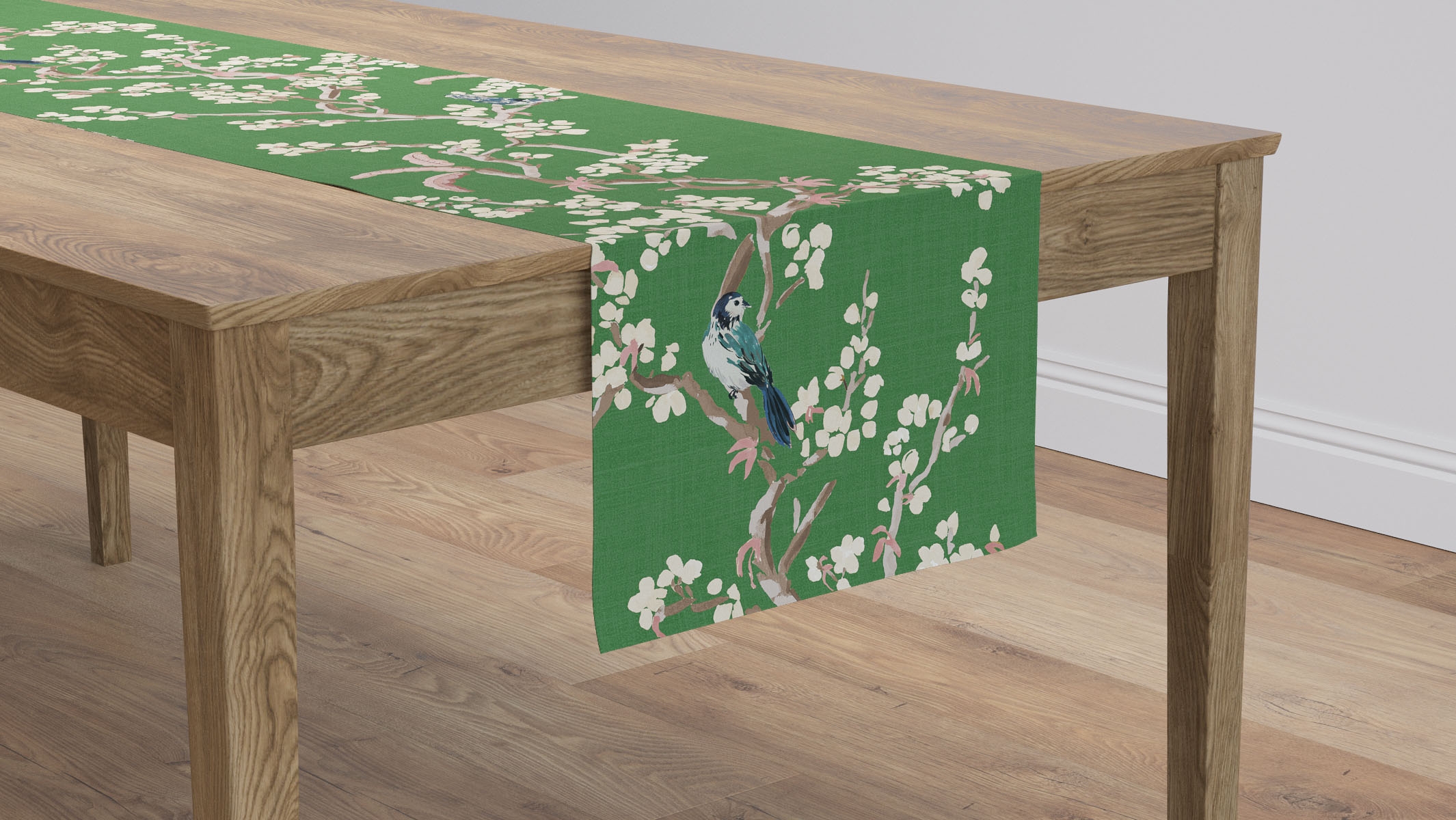 Table Runner 16" x 120", Jade Cherry Blossom, 16" x 120" - Image 0