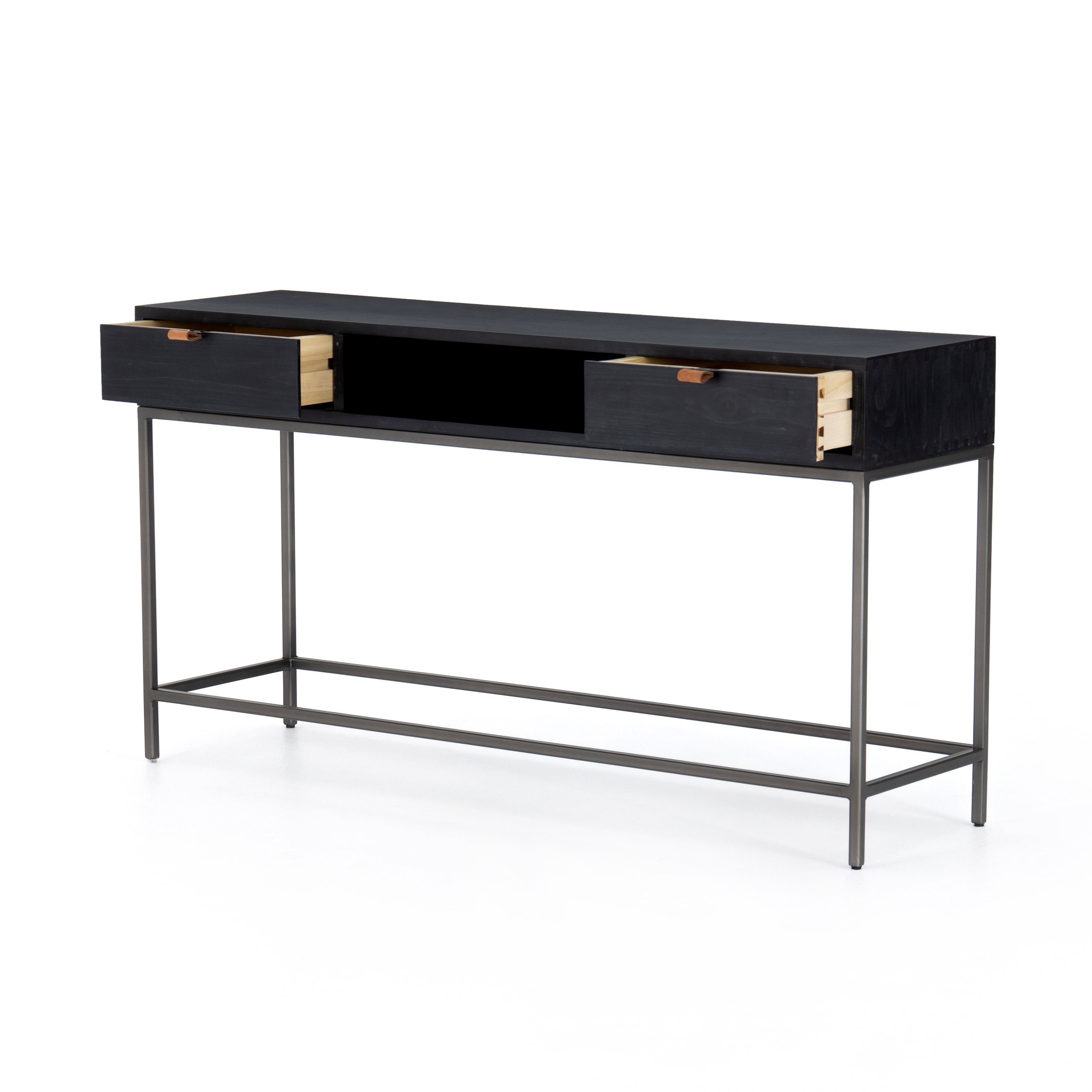 Trey Console Table-Black Wash Poplar - Image 3