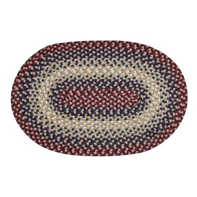 Oval Dacey Striped Cranberry/Blue Area Rug - Image 0
