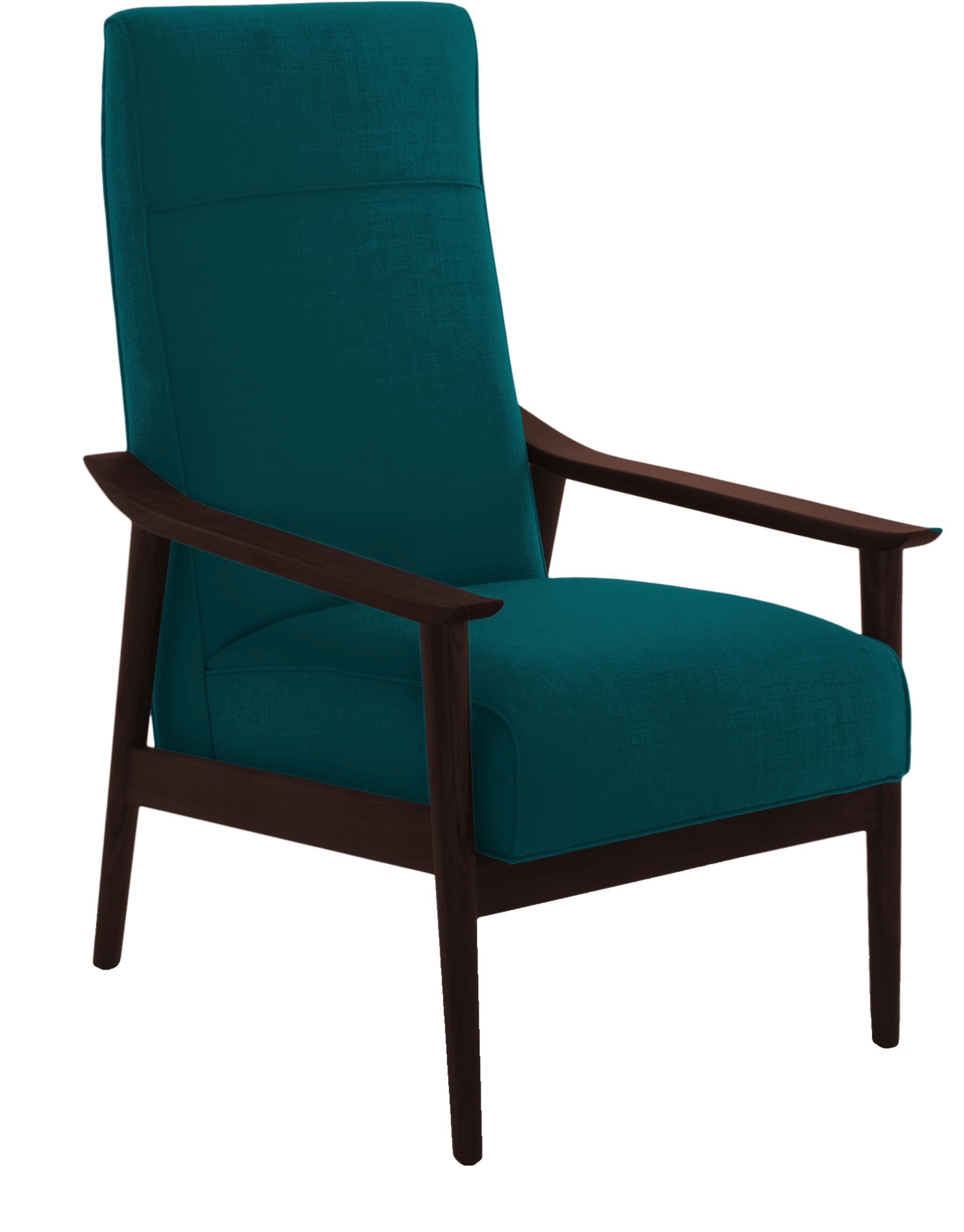 Blue McKinley Mid Century Modern Chair - Lucky Turquoise - Walnut - Image 0