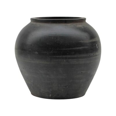 Ugashik Indoor/Outdoor Earthenware Table Vase, Black, Large 15" - Image 0