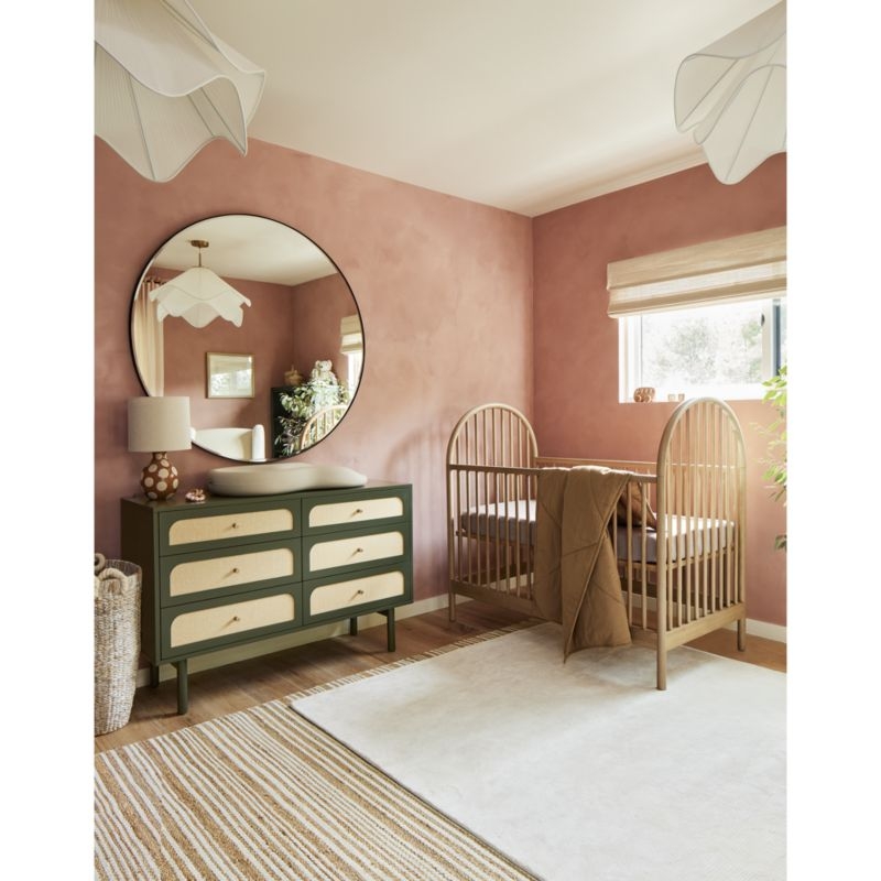 Canyon Natural Spindle Wood Convertible Baby Crib by Leanne Ford - Image 1