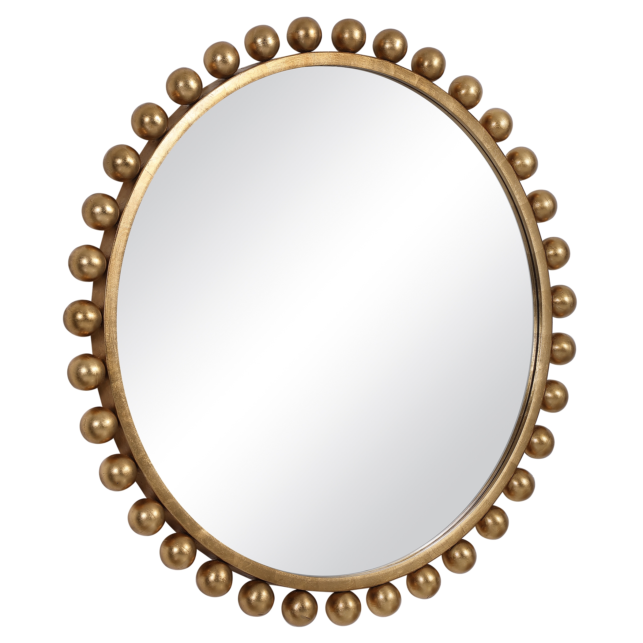 Cyra Round Mirror, Gold - Image 1