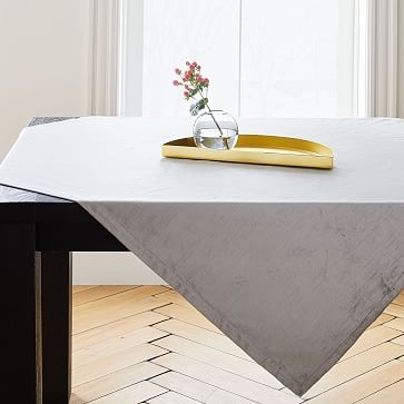 Luster Velvet Table Throw, Platinum - Image 0