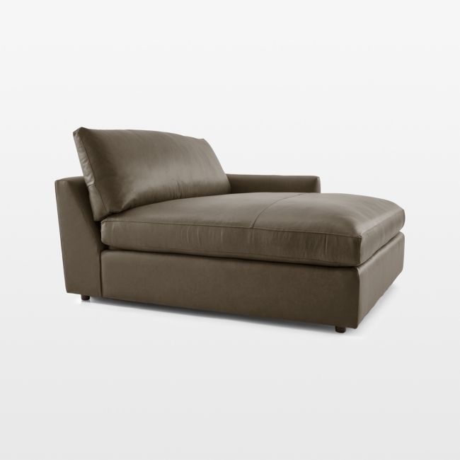 Lounge Leather Right-Arm Extra Wide Chaise Lounge Sectional Piece - Image 0
