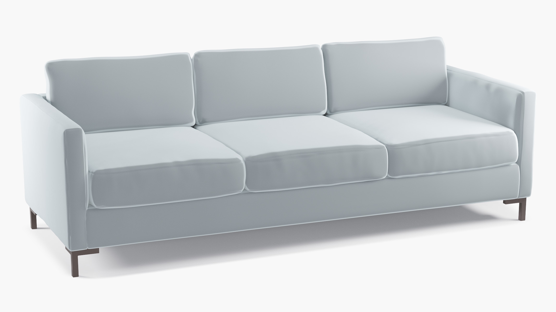 Modern Sofa, Sterling Performance Velvet, Bronze L Leg - Image 1