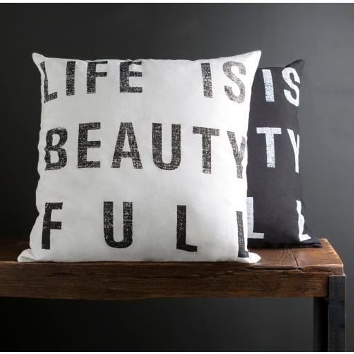 Typography Throw Pillow, 18" x 18", pillow cover only - Image 1