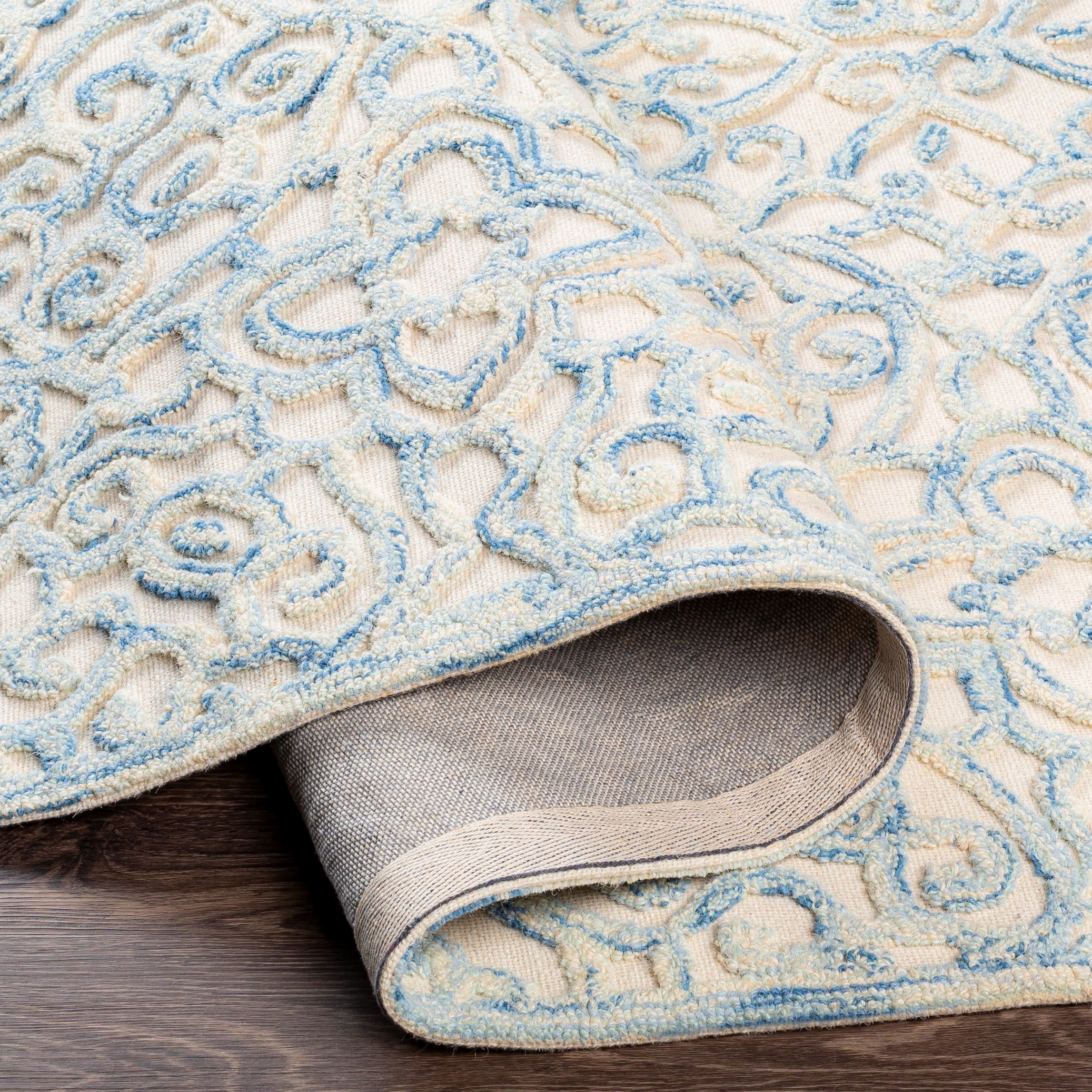 Elegance Blue Indoor 2'6" x 4' Handmade Rug - Image 4