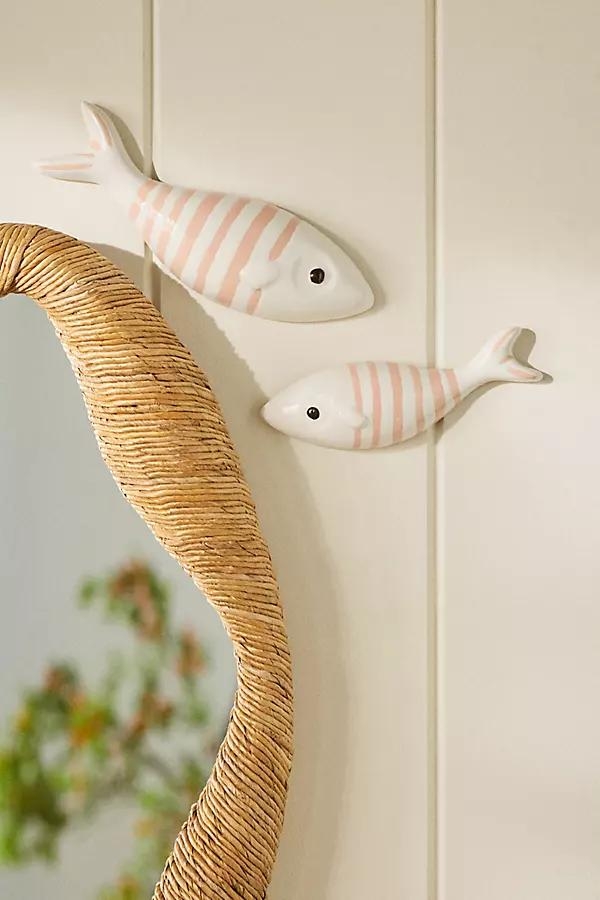 Stripe Fish Ceramic Gallery Wall Charms, Set of 2 - Image 0