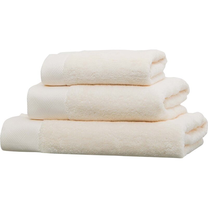Frette Diamonds Bordo 100% Cotton Bath Towel Color: Ivory - Image 0