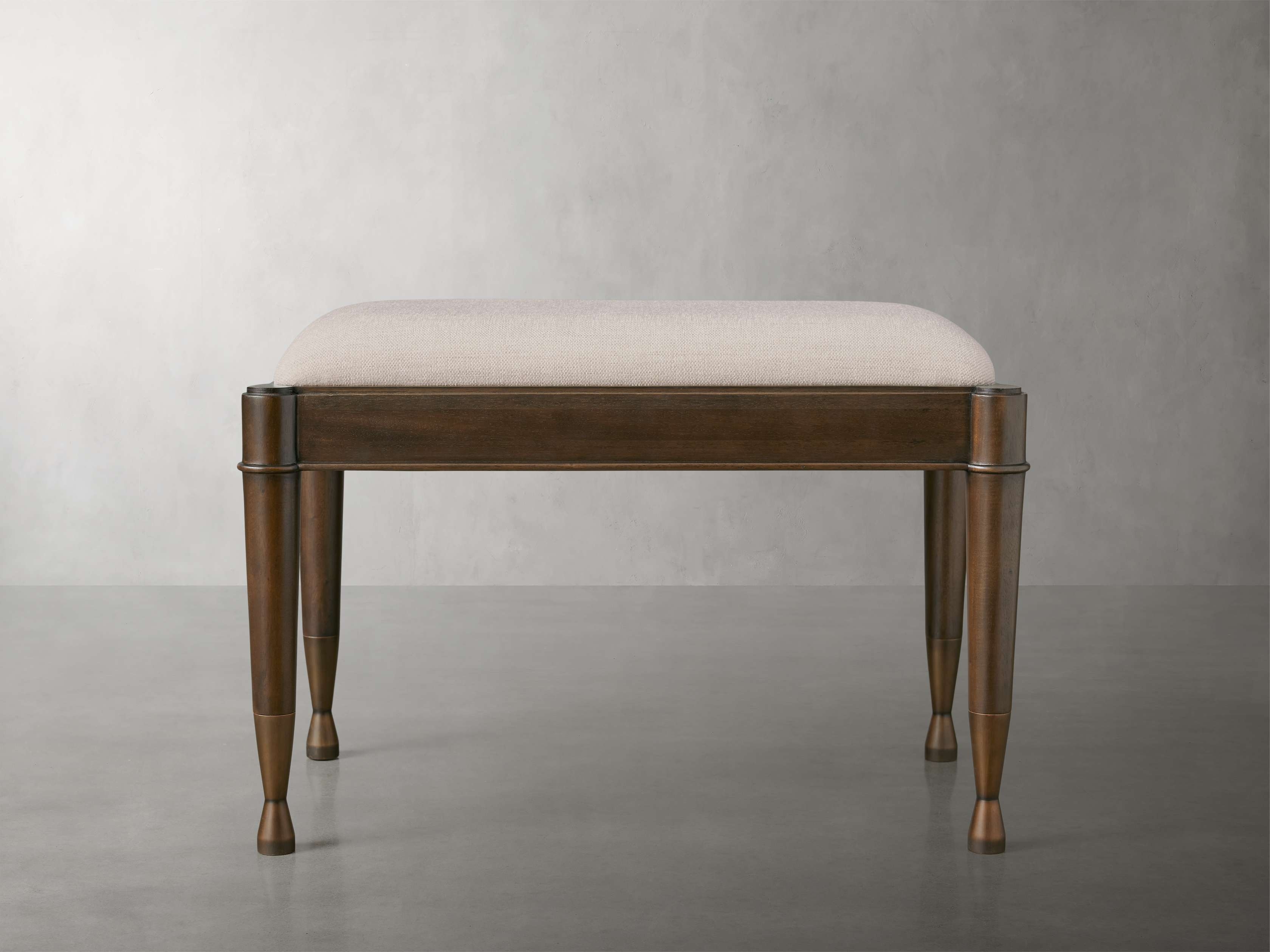 Laurent Stool in Wood Brown  Tolliver Cream/Bahasa - Image 0